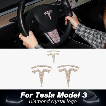 Vxvb Nauja Tesla Model 3 S X 2021 Lipdukas Priedai Spalvinga Akmens Vairas Tris Model3 Automobilio Priekinės Galinės Logotipas Interjeras