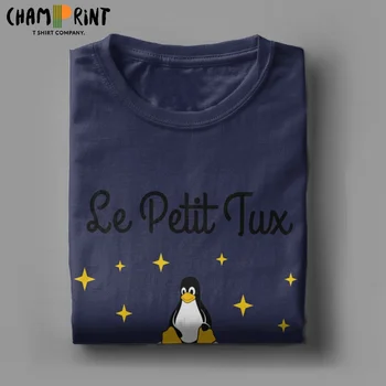 Vyrai Linux Tux Talismanas T Shirts Le Petit Pingvinas Vatos Pagaliukai Įdomus Trumpomis Rankovėmis Apvalios Kaklo Trišakiai Plius Dydžio Marškinėlius