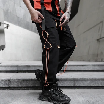 Vyrai Multi-kišenės, Elastinga Juosmens Haremas Ziajać Vyrų Streetwear Punk Hip-Hop Atsitiktinis Kelnės Poilsiu Vyriškos Kelnės 2021 Naujas Dropshipping