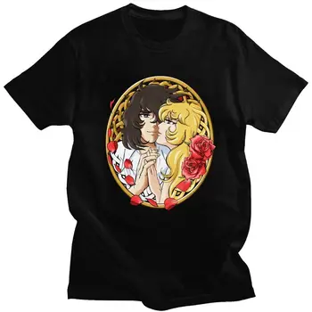 Vyrai Rose Versalio Marškinėliai trumpomis Rankovėmis Medvilnės Anime, Manga Lady Oscar Marškinėlius Stilingas T-shirt Laisvalaikio Tees Drabužiai