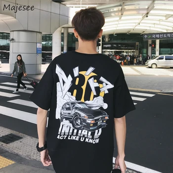 Vyrai Trumpas Rankovės marškinėliai Harajuku Juokingas Animacinių filmų Laiškas Išspausdintas O-kaklo BF Laisvalaikio Hip-Hop Streetwear Viršuje Tees korėjiečių Pora Chic