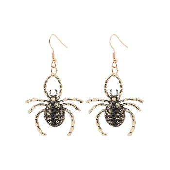 YULUCH Helovinas metalo voras pakabukas auskarai moterims retro vabzdžių meno papuošalai mergaitėms atostogų priedai ponios voras earrin