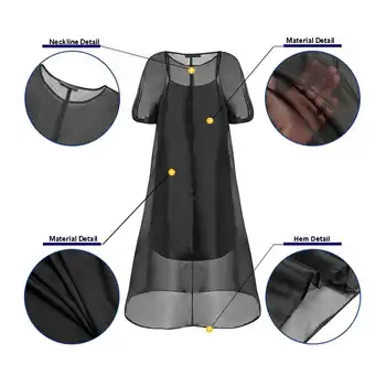 ZANZEA 2021 Elegantiškas Šifono Suknelė Moterų Vasaros Sundress Sluoksniuotos Rankovėmis Maxi Vestidos Moterų Atsitiktinis O Kaklo Skraiste 2VNT Negabaritinius