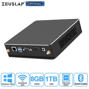 ZEUSLAP 8GB RAM, 1 TB SSD Intel Core i7 3770 i5 3470 i3 2120 Mini PC Win10 5G WiFi Gigabit Ethernet VGA su HDMI suderinamo KOMPIUTERIO