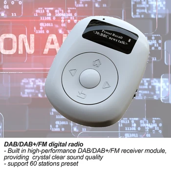 Įkrovimo Lengvas Namuose Radijo Portable Bluetooth Skaitmeninio Radijo DAB/DAB+ ir FM Imtuvas