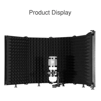 Įrašymo Studijoje Mikrofoną Atskirai Shield 5-Panel Pop Filtras Vėjo Ekranas Mic Skydo Plokštė 
