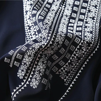Šilko Palaidinė Moterims Marškinėliai Atsitiktinis Stiliaus Kietas siuvinėjimo O Kaklo Trijų ketvirčių Rankovės Elegantiškas Stilius Naujos Mados