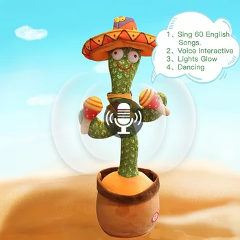 Šokių Kaktusas Elektroninių Pliušinis Žaislas Minkštas Pliušinis Lėlės Kūdikiams Kaktusas Gali Dainuoti 120 Sūnūs Wiggling Papuošalas Dovanų, Vaikų Kambario Dekoro