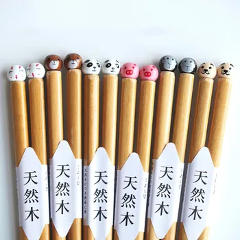 1 Pora Medienos Lazdelės Kinijos Ruda Karikatūros, Neslidžia Daugkartinio Naudojimo Suši Stalo Maisto Stick Festivalis Namų Virtuvės Reikmenys