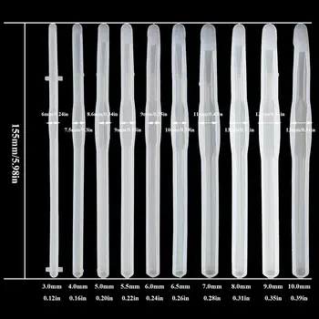 10 vnt Nėrimo Silikono Formų Dervos Kabliukai Pelėsių Mezgimo Virbalai, Siuvimo Amato Liejimo Epoksidinės su 10VNT Plastiko Perdavimo Pipetės