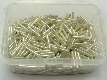 1000 Stiklinis Vamzdelis Trimito Sėklos Karoliukai 2X12mm Balta + Laikymo Dėžutė