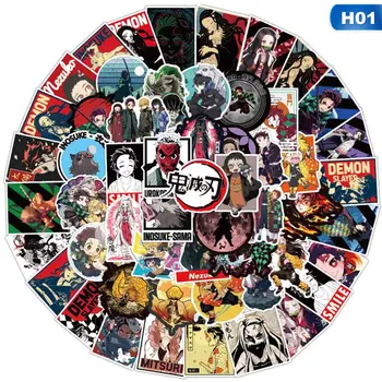 100vnt Anime Demon Slayer Kimetsu Nr. Yaiba Lipdukai Japonijos Anime Kolekcija Lipdukai, Nešiojamas Bagažo Scrapbooking Dienoraštis