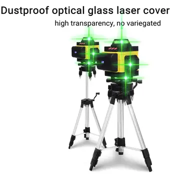 12 16 Linijų Lazerio Lygio 4D 3D Savaime išsilyginantis 360 Horizontalusis ir Vertikalusis Kryžiaus Galingas Žalios Šviesos 6000mAh Lazerio Lygio 100cm Trikojo