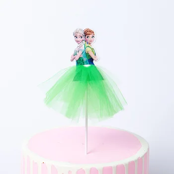 1Pcs/daug Disney Elsa Princesė šalies mergina faver Gimtadienio 13cm tortas Toppers Gimtadienio Tortas Priedai Tortas Topper Šaliai Dekoro