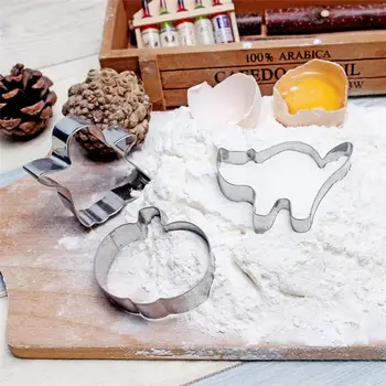 1set Helovinas Slapukas Antspaudas Sausainių Pelėsių 3D Slapukas Stūmoklį Cutter 
