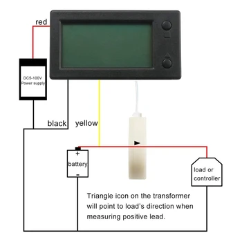 200A STN LCD Ekranas Skaitmeninis Multimetras Įtampa A Elektros Energijos Ammeter Voltmeter Baterija Volt Amp Metrų AH Stebėti Skydelis wi