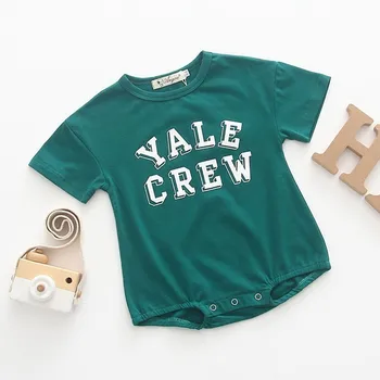 2019 m. Vasarą didžiosiomis Raidėmis Modelio Medvilnės Romper Kūdikių Kūdikių Berniukų, Mergaičių trumparankoviai Rūbeliai T-Shirt Roupas De Bebe Menina