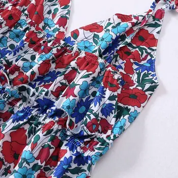 2019 Moterų Boho Gėlių Maxi Suknelė Šalis Strappy Spageti Dirželis Vasaros Paplūdimys Atostogų Diržas Sundress Plius Dydis Suknelės S-5XL