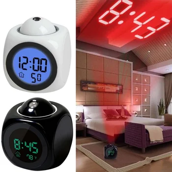 2021 LED Skaitmeninis Laikrodis-Žadintuvas Žiūrėti Lentelėje Elektroninių Darbalaukio Laikrodžius, USB Pabusti FM Radijas Laiko Projektorius Atidėjimo Funkcija, 2 Signalizacijos