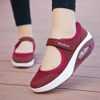 2021 m. Pavasarį Raudona Moterų Vulcanize Atsitiktinis Batai Sportbačiai Moterų Minkštas Butas Lady Lengvas, Kvėpuojantis zapatos de mujer zapatos