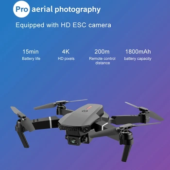 2021 Naujas E88 Pro Mini Drone 4K HD Dual Camera Wifi FPV Sulankstomas Profesionalus Drone Labai gerai Konservai RC Quadcopter Dron Žaislai