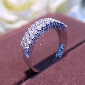 2021 naujas mados ponios žiedas rankų papuošalai ponios žiedas ponios vestuvinis žiedas paprastas trijų eilės cirkonis ponios žiedas papuošalai
