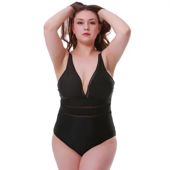 2021 Ponios Sexy Bikini Moterims Plus Riebalų Didelis Dydis 6XL maudymosi kostiumėlį, Vientisų spalvų Kratinys Tuščiaviduriai iš Plius Dydžio купальник