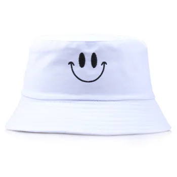 2021 Siuvinėjimo Sulankstomas Šypsena Veide Kibirą Kepurės Moterims, Vyrams, Paplūdimio Vasaros Žvejo Skrybėlę Berniukas Mergaičių Žvejybos Panama Hip-Hop Kepurės