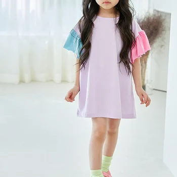 2021 Vaikų Vasaros Suknelė Nauja Mergina, trumpomis Rankovėmis Atsitiktinis Palaidų Suknelė mergina dress vaikams drabužių