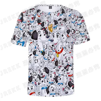 2021 Vasaros Disney Anime 101 Dalmatians 3D Print T Shirt Vyrams, Moterims, Vaikams Cool Atsitiktinis Streetwear Berniukas Mergaitė Vaikai Viršūnes Šuo Tee