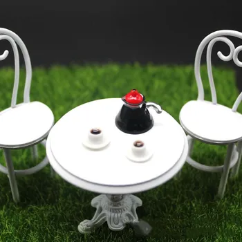 3 vnt/set kavinukas Puodelis ir Lėkštelė Lėlių Miniatiūrinės Virtuvės Apsimesti Žaisti Žaislai kavos puodą su kavos puodelį, mini dekoro
