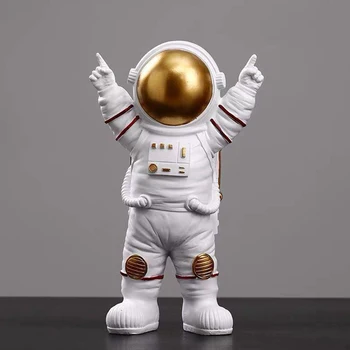 3D Astronautas Figūrėlės Namų Meno Apdailos Dervos Amatų Mėnulis Miniatiūros Statulos Planetos Dekoro Vaikų Kambario Dovanos Teminius Šalis