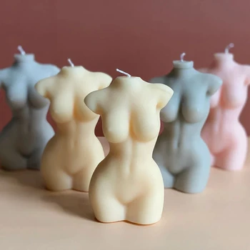 3D Kūno Meno Žvakė Silikono Formos Moterims Modelio Žmogaus kūnui Silikono Formos Kristalas, Dervos, Vaškas Pelėsių Aromaterapija Žvakės