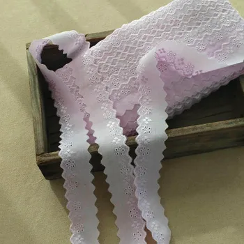 3Meters 3cm pločio Šviesiai Violetinė Cotton Audinio, Siuvinėti Nėrinių Apdaila 