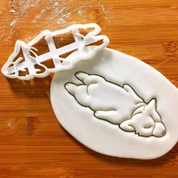 3Pcs/set 3 Tipo Slapukas Pelėsių Mielas Corgi Šuo Formos Cookie Cutters Pelėsių Virtuvės Bakeware 