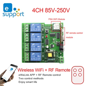 4 Būdas WiFi Smart Switch Belaidžio Namų Automatikos Relės Modulis Domotica 