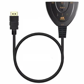 4K*2K 3D Mini 3 Port HDMI suderinamus 1.4 b 4K Switcher Splitter Iš Port Hub 1080P 3 in 1 DVD HDTV Xbox PS3, PS4 Paketas 1
