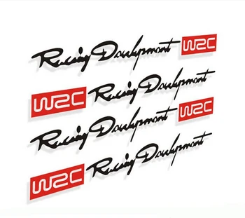 4PCS Automobilių Stiliaus Mados WRC Pasaulio Lenktynių Plėtros Kūrybos Automobilių Durų Rankena Lipdukai Dual Spalvų Dizainas Lipdukai Vinilų Lipdukai