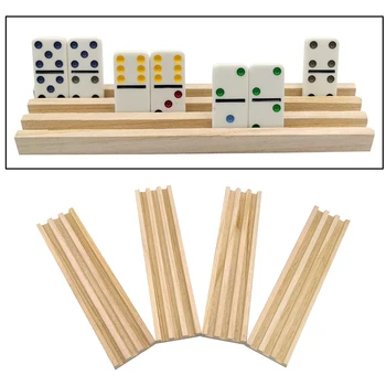 4pcs/set Unpainted Medienos Domino Padėklai, Lentynos Stovas Mahjong Vištos Koja