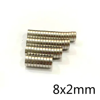 50/100vnt 8x2 Mini mažas disko turas neodimio magnetas 8mm x 2mm papuošalai magnetai 8*2 super stiprus, galingas, retųjų žemių magnetas