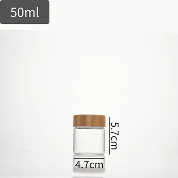 50ML Skaidrus Skonio Konteinerių Bambuko Dangčio Stiklas Saugojimo Jar Sezono Arbata Medaus Butelis Mini Maisto produktų Laikymo Virtuvės Kūrybos Įrankis