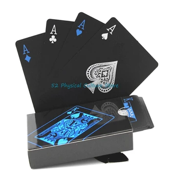 54pcs Naujas Neperšlampamas Pvc Vaiskiai Black Magic Box-supakuotas Plastiko Kortų Rinkinys Denio Poker Classic Gudrybės Įrankis
