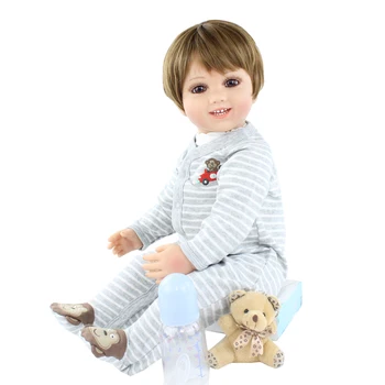 60 CM Silikono Atgimsta Berniukas Lėlės Girl Bamblys Kūdikių Dress Up Boneca Gimtadienio Dovana Vaikui Žaisti Namuose prieš Miegą Žaislas