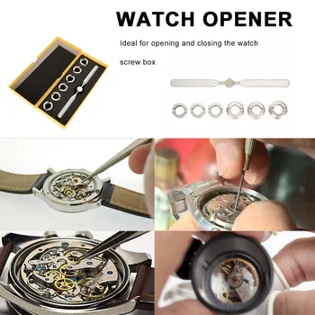 7pcs/set Nešiojamų Laikrodžių Atveju, Atidarytuvas su Raktu Miršta Laikrodžiai Galinį Dangtelį Valiklis Watchmaker Remonto Įrankių Rinkinys, skirtas 