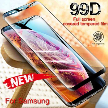 99D Visą Lenktas Grūdintas Stiklas Samsung Galaxy S8 S9 Plus Pastaba 8 9 Screen Protector Dėl S8 S9 S7 S6 Krašto Apsauginės Plėvelės