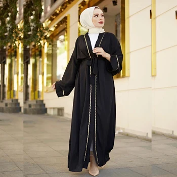 Abaja Dubajus Turkijos Musulmonų Abayas Moterų turkijos Hijab Caftan Dress Kaftan Islamo Drabužių Vestido Arabe MujeF891