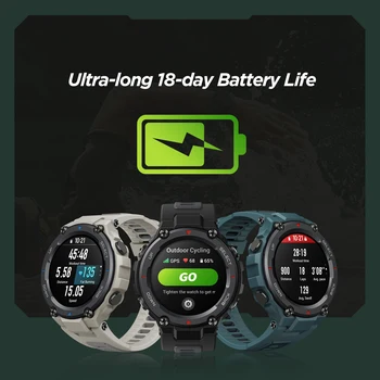 Amazfit T-rex Trex Pro T Rex GPS Smartwatch Lauko Vandeniui 18 dienų Baterija 390mAh Smart Watch 
