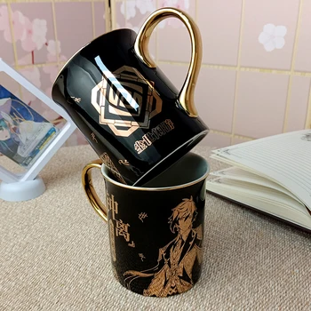 Anime Genshin Poveikio Liyue Uosto Zhongli Keramikos Puodelis Taurės Vyrų Moterų Taurės Studentų Animacinių Filmų Vandens Karšto Štampavimo Kavos Puodelį Kasdien Dovana