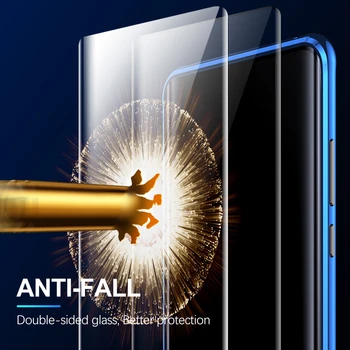Apversti Magnetinių Dvigubo Stiklo Case For Samsung Galaxy S8 S9 S10 Plius S20 S21 Ultra Pastaba 8 9 10 Lite 20 A51 A71 A52 360 Pilnas Draudimas