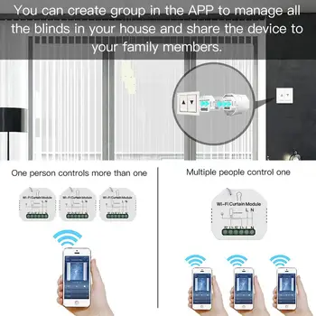 ASEER WiFi Mini Smart Užuolaidų Įjunkite Modulio ritininės Žaliuzės Užrakto Variklio Smart Gyvenimo Tuya APP 